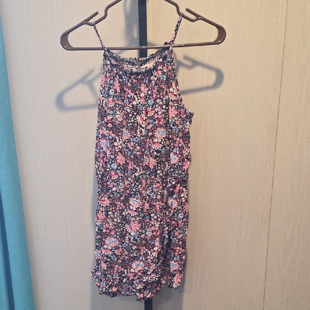 (J45) SO Floral Romper - Pink and Blue Junior Sz XL